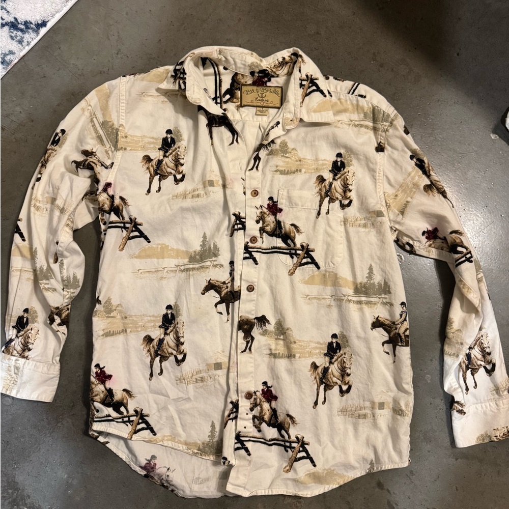 Bit and Bridle Equestrian Print Shirt